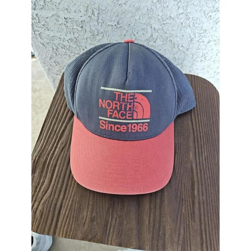 The‎ North Face Snapback Trucker Hat Men's Gray orange Breathable Mesh Back Cap